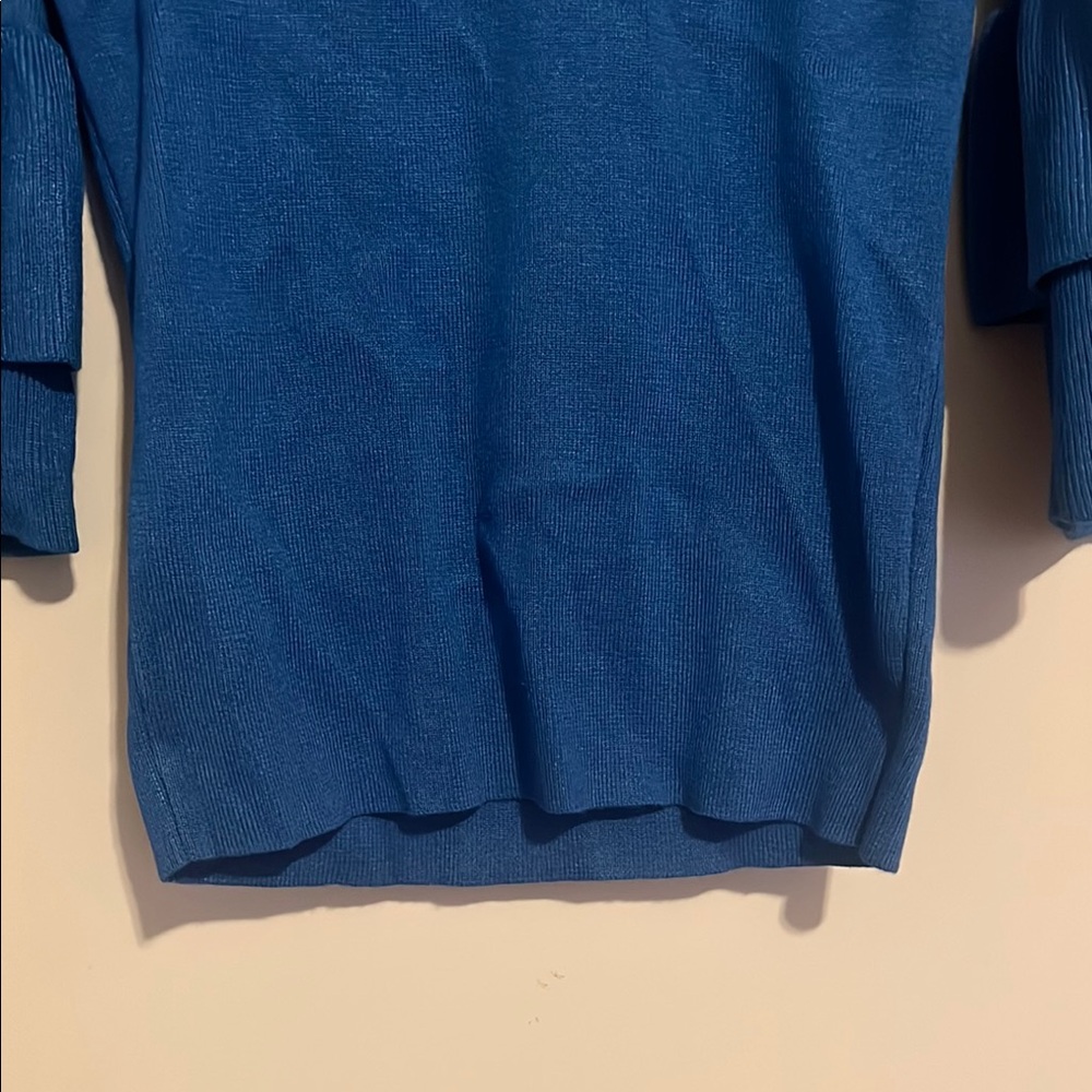 Premise Blue Ruffled Blouse - Picture 4 of 7